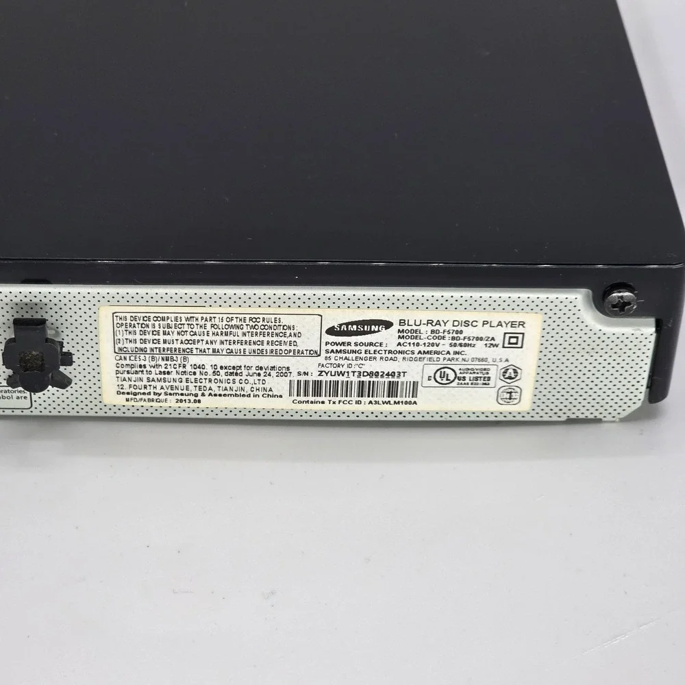 Samsung BD-F5700 Blu-ray Player Wi-Fi 1080p Full HD Streaming Working No Remote